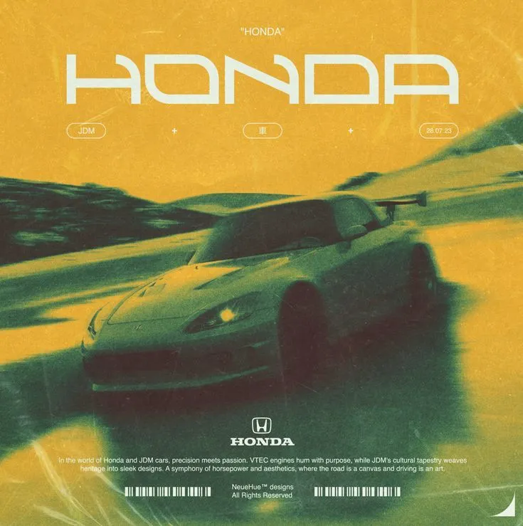 No. 001, poster: bold, retro, motion